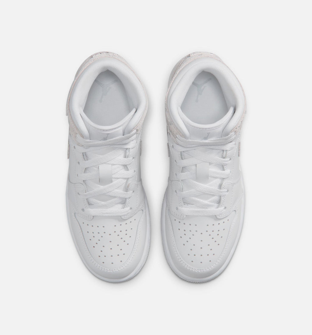 Air Jordan 1 Mid SE GS Sneakers | White/Field Silver