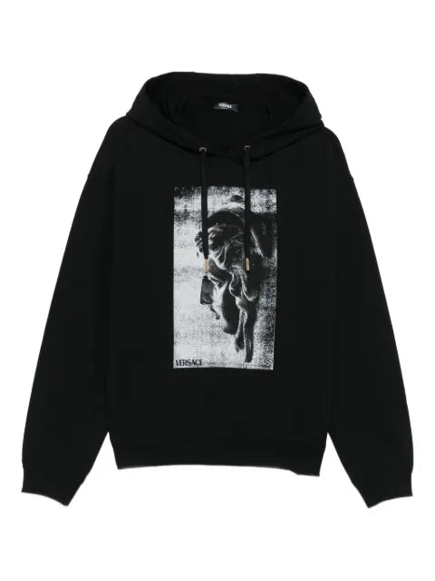 Versace statue-print cotton hoodie