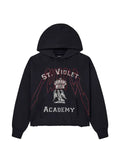Purple Brand graphic-print raw-cut hoodie