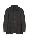 Boggi Milano peacoat herringbone in wool and cotton