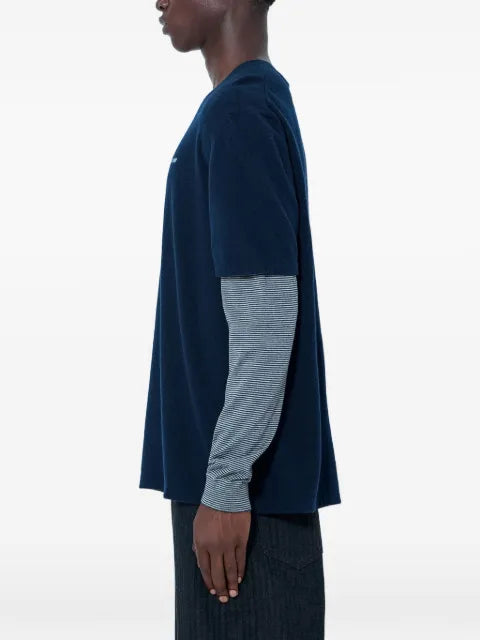 Miu Miu layered-sleeve logo-motif sweater