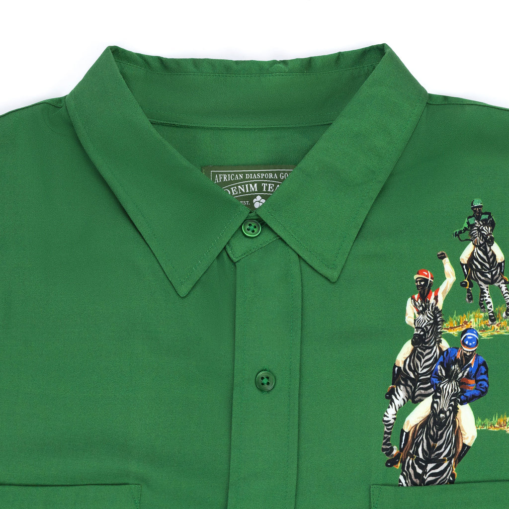 Green Jockey Riders Button Up