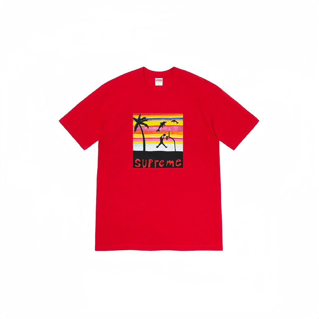 Supreme Spiral Sunset Palm Graphic T-Shirt