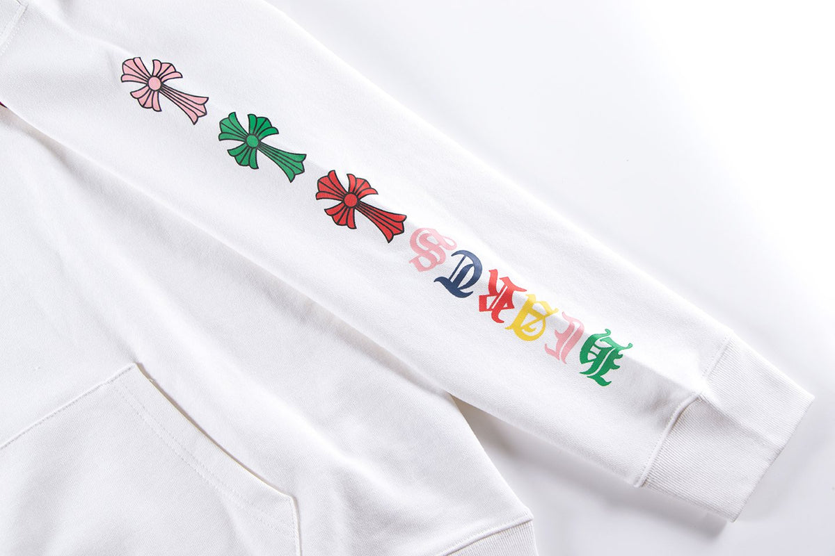 Chrome Hearts Multicolor Floral Cross Graphic Hoodie