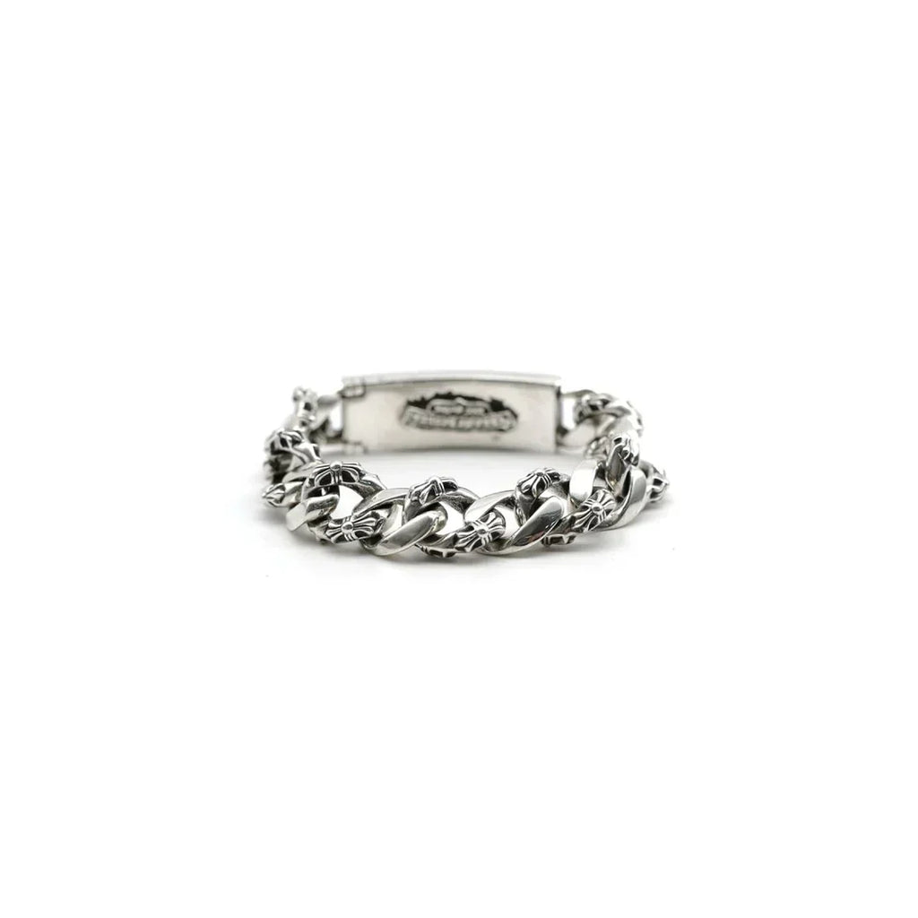 Chrome Hearts Silver Cross Link Cuban Bracelet