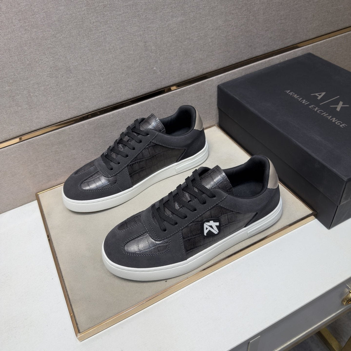 Armani Exchange Men's Paneled Low-Top Sneakers