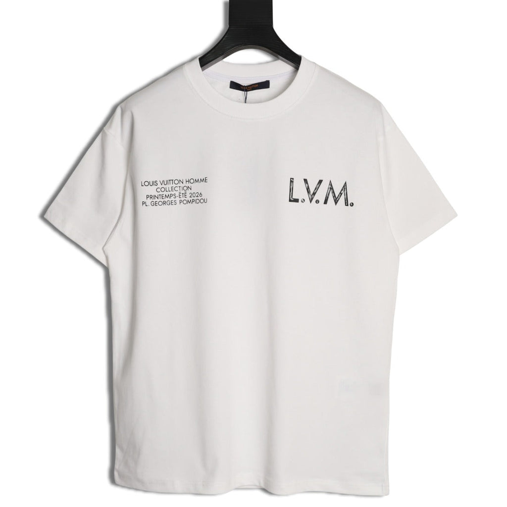 Louis Vuitton L.V.M. and Equipe Lettering Short-Sleeve T-Shirt - White